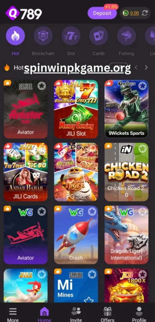 Dashboard of Q789 Game