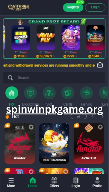 Qaidi804 game dashboard showing user account balance, games menu, promotions, and betting options