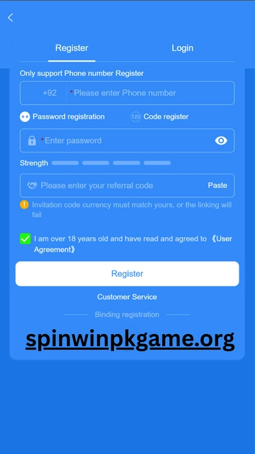 St777 game register screen with sign up form for creating a new player account